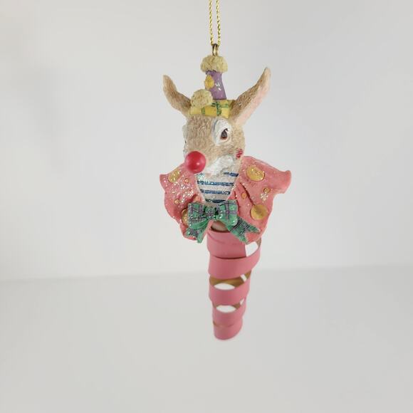Clown Rabbit Circus Spiral Christmas Ornament - Picture 3 of 4